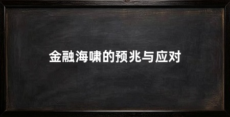 金融海啸的预兆与应对