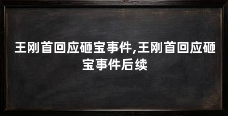 王刚首回应砸宝事件,王刚首回应砸宝事件后续