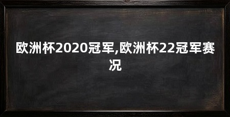 欧洲杯2020冠军,欧洲杯22冠军赛况