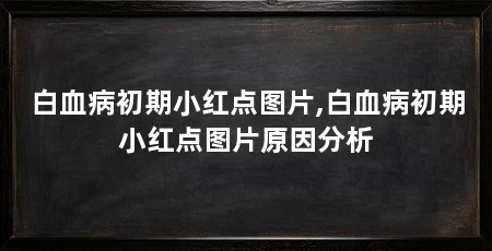 白血病初期小红点图片,白血病初期小红点图片原因分析