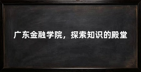 广东金融学院,探索知识的殿堂