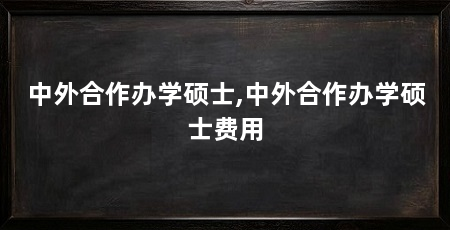 中外合作办学硕士,中外合作办学硕士费用