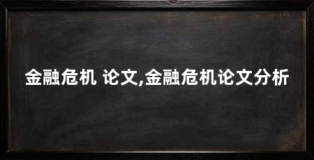 金融危机 论文,金融危机论文分析