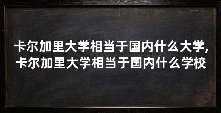 卡尔加里大学相当于国内什么大学,卡尔加里大学相当于国内什么学校