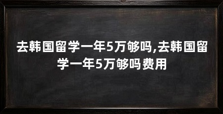去韩国留学一年5万够吗,去韩国留学一年5万够吗费用