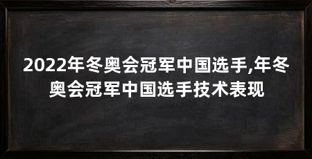 2022年冬奥会冠军中国选手,年冬奥会冠军中国选手技术表现