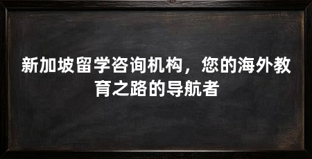 新加坡留学咨询机构,您的海外教育之路的导航者