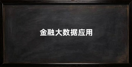 金融大数据应用