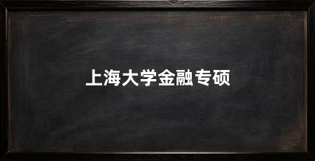 上海大学金融专硕