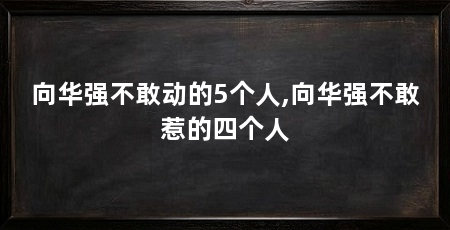 向华强不敢动的5个人,向华强不敢惹的四个人