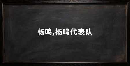 杨鸣,杨鸣代表队