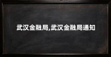 武汉金融局,武汉金融局通知