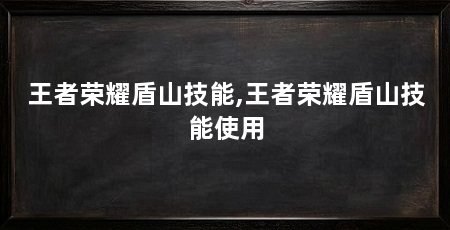 王者荣耀盾山技能,王者荣耀盾山技能使用
