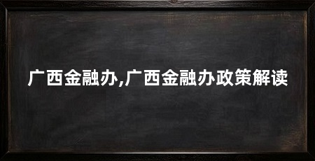 广西金融办,广西金融办政策解读