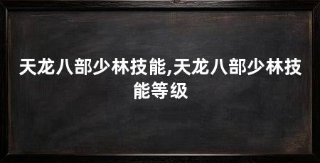 天龙八部少林技能,天龙八部少林技能等级