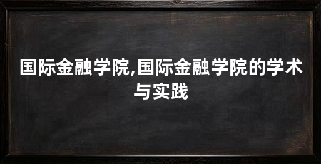 国际金融学院,国际金融学院的学术与实践