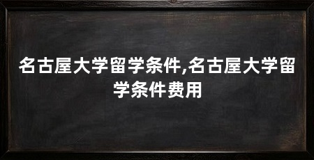 名古屋大学留学条件,名古屋大学留学条件费用