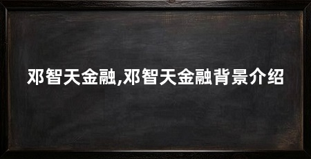 邓智天金融,邓智天金融背景介绍