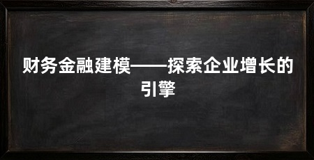 财务金融建模——探索企业增长的引擎
