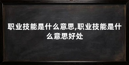 职业技能是什么意思,职业技能是什么意思好处