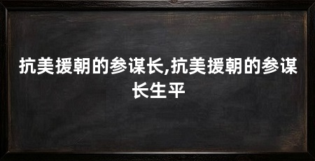 抗美援朝的参谋长,抗美援朝的参谋长生平
