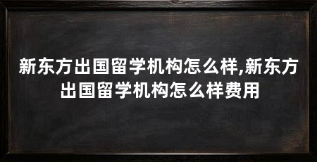 新东方出国留学机构怎么样,新东方出国留学机构怎么样费用