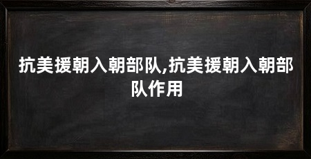 抗美援朝入朝部队,抗美援朝入朝部队作用