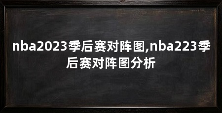 nba2023季后赛对阵图,nba223季后赛对阵图分析