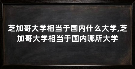 芝加哥大学相当于国内什么大学,芝加哥大学相当于国内哪所大学