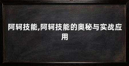 阿轲技能,阿轲技能的奥秘与实战应用