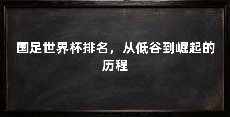 国足世界杯排名，从低谷到崛起的历程