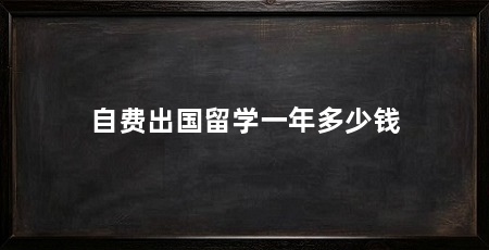 自费出国留学一年多少钱