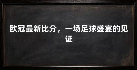 欧冠最新比分,一场足球盛宴的见证