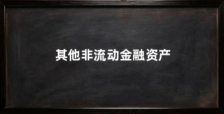 其他非流动金融资产