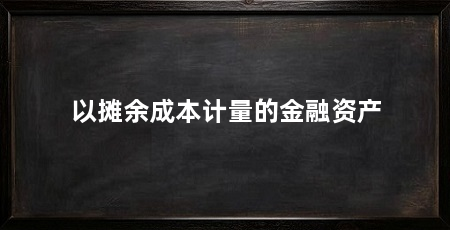 以摊余成本计量的金融资产