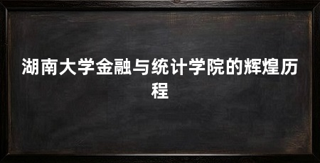 湖南大学金融与统计学院的辉煌历程
