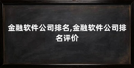 金融软件公司排名,金融软件公司排名评价