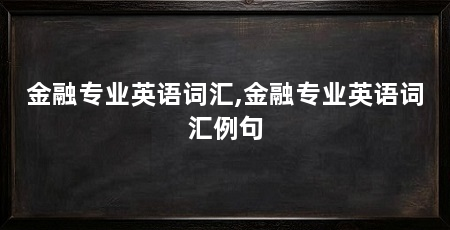 金融专业英语词汇,金融专业英语词汇例句