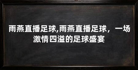 雨燕直播足球,雨燕直播足球，一场激情四溢的足球盛宴