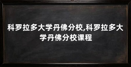 科罗拉多大学丹佛分校,科罗拉多大学丹佛分校课程