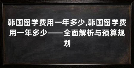 韩国留学费用一年多少,韩国留学费用一年多少——全面解析与预算规划