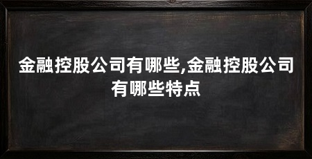 金融控股公司有哪些,金融控股公司有哪些特点