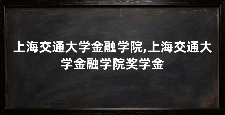 上海交通大学金融学院,上海交通大学金融学院奖学金
