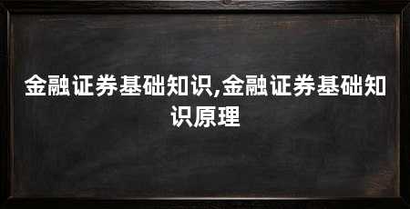 金融证券基础知识,金融证券基础知识原理