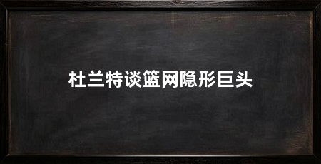 杜兰特谈篮网隐形巨头