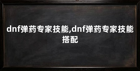 dnf弹药专家技能,dnf弹药专家技能搭配