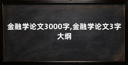 金融学论文3000字,金融学论文3字大纲
