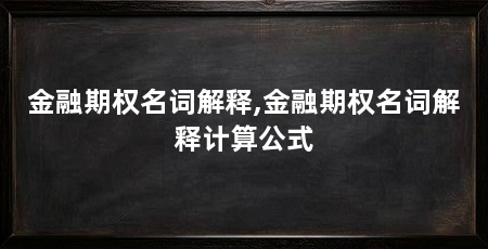 金融期权名词解释,金融期权名词解释计算公式