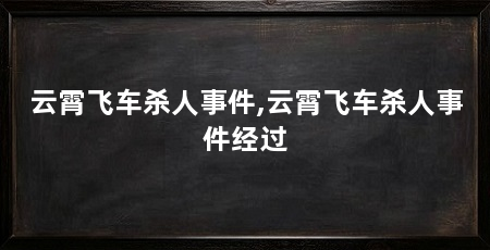 云霄飞车杀人事件,云霄飞车杀人事件经过