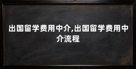 出国留学费用中介,出国留学费用中介流程